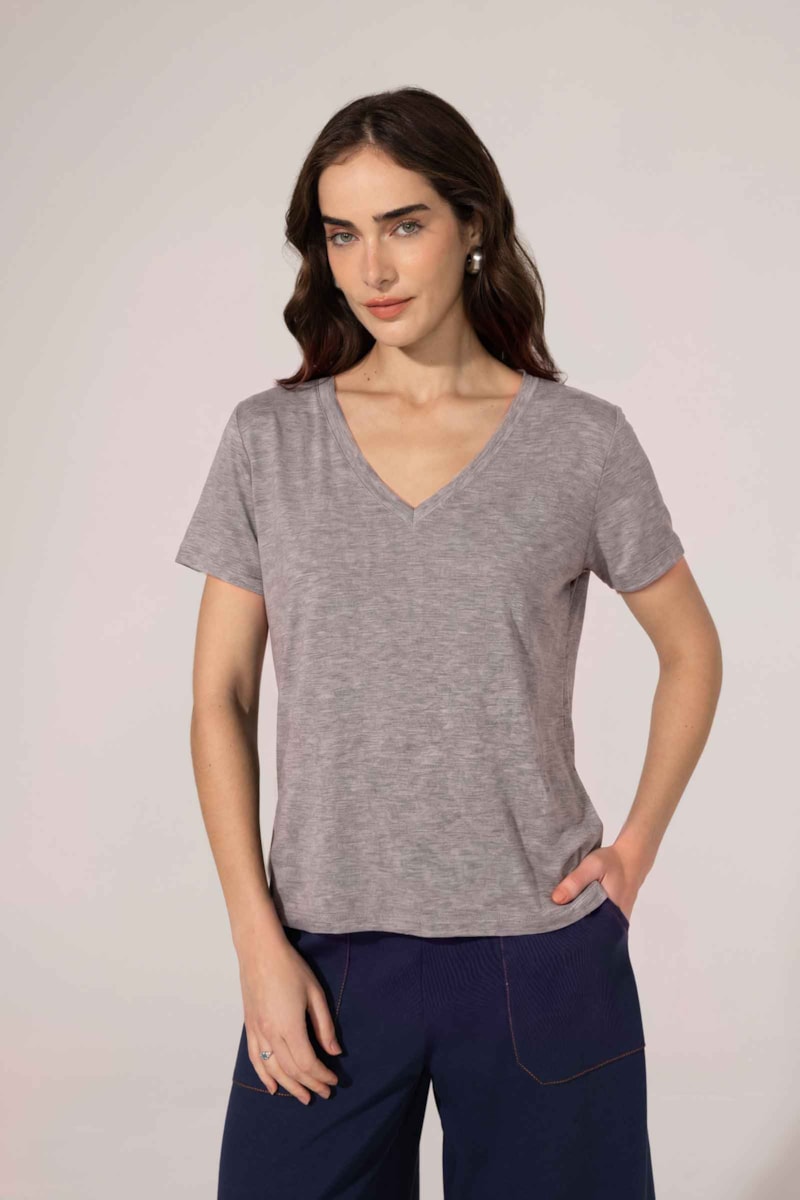 Blusa Decote V Mescla Slim Mara