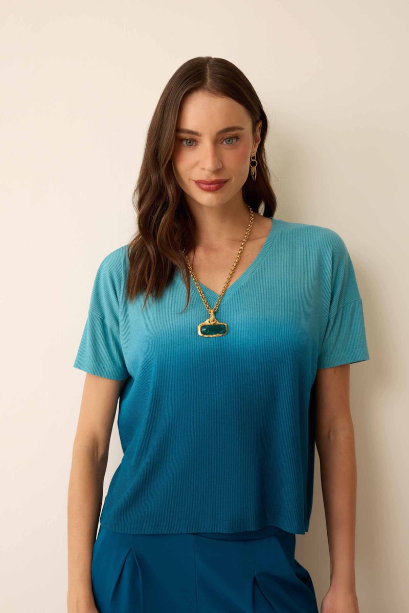 Blusa Degradê Dye Azul Stelar Deia 