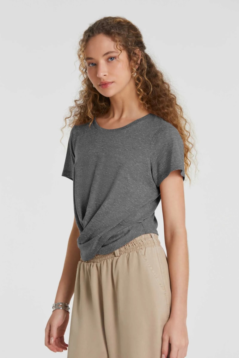 Blusa Nó Mescla Preto Recycled Aruna