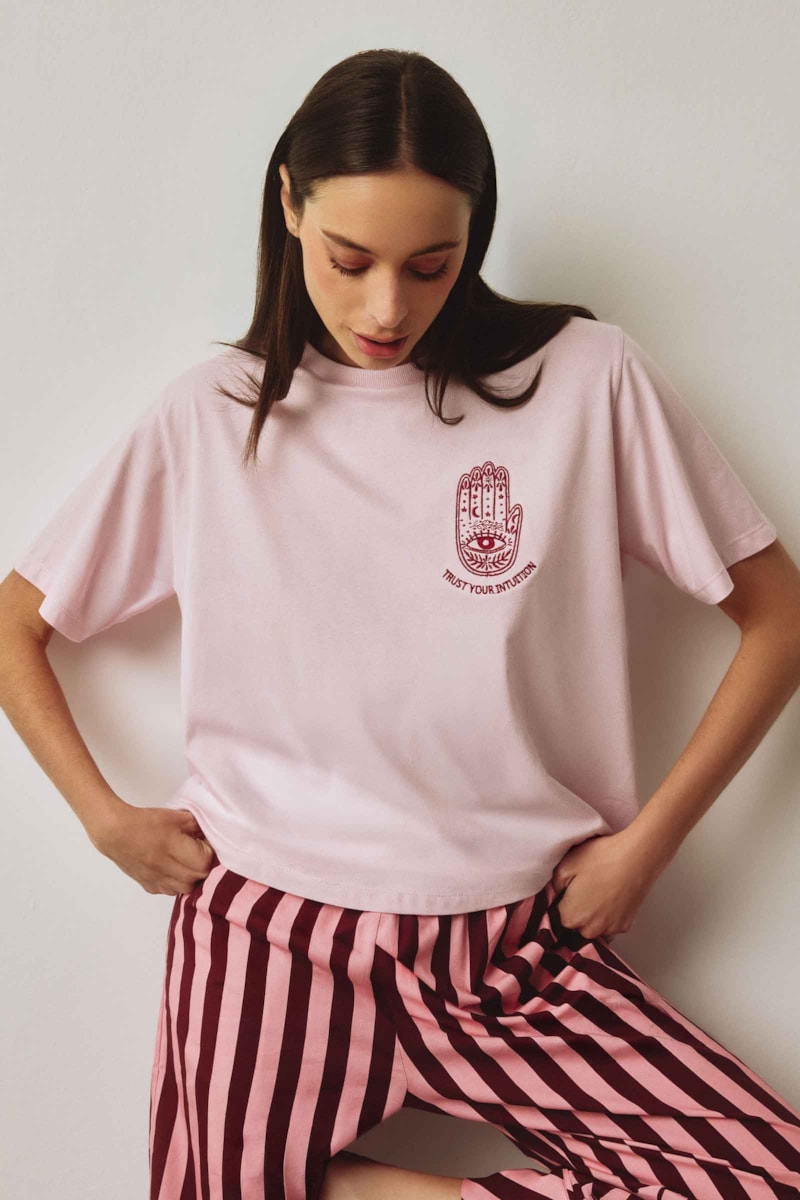 Blusa Rosa Claro Algodão Collab Ava