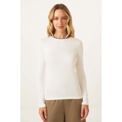 Blusa Yog Algodao Canelado Justa Tania Off White
