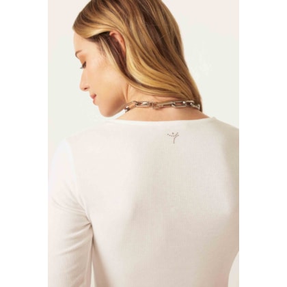 Blusa Yog Algodao Canelado Justa Tania Off White