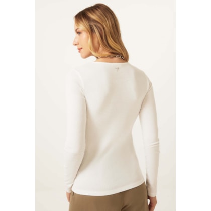 Blusa Yog Algodao Canelado Justa Tania Off White