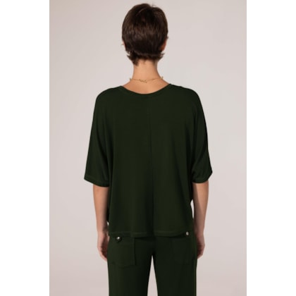 Blusa Yog Moletom Bambu Cropped Isis(46) Verde Escuro