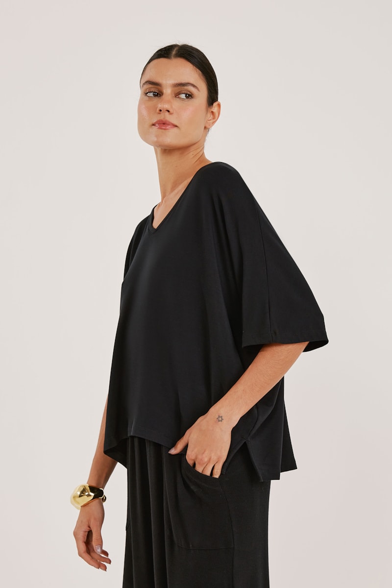 Blusa Yog Moletom Bambu Cropped Isis (P) Preto
