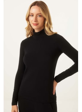 Blusa Yogini Alg Gola Justa Thermo Modal Preto