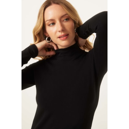 Blusa Yogini Alg Gola Justa Thermo Modal Preto