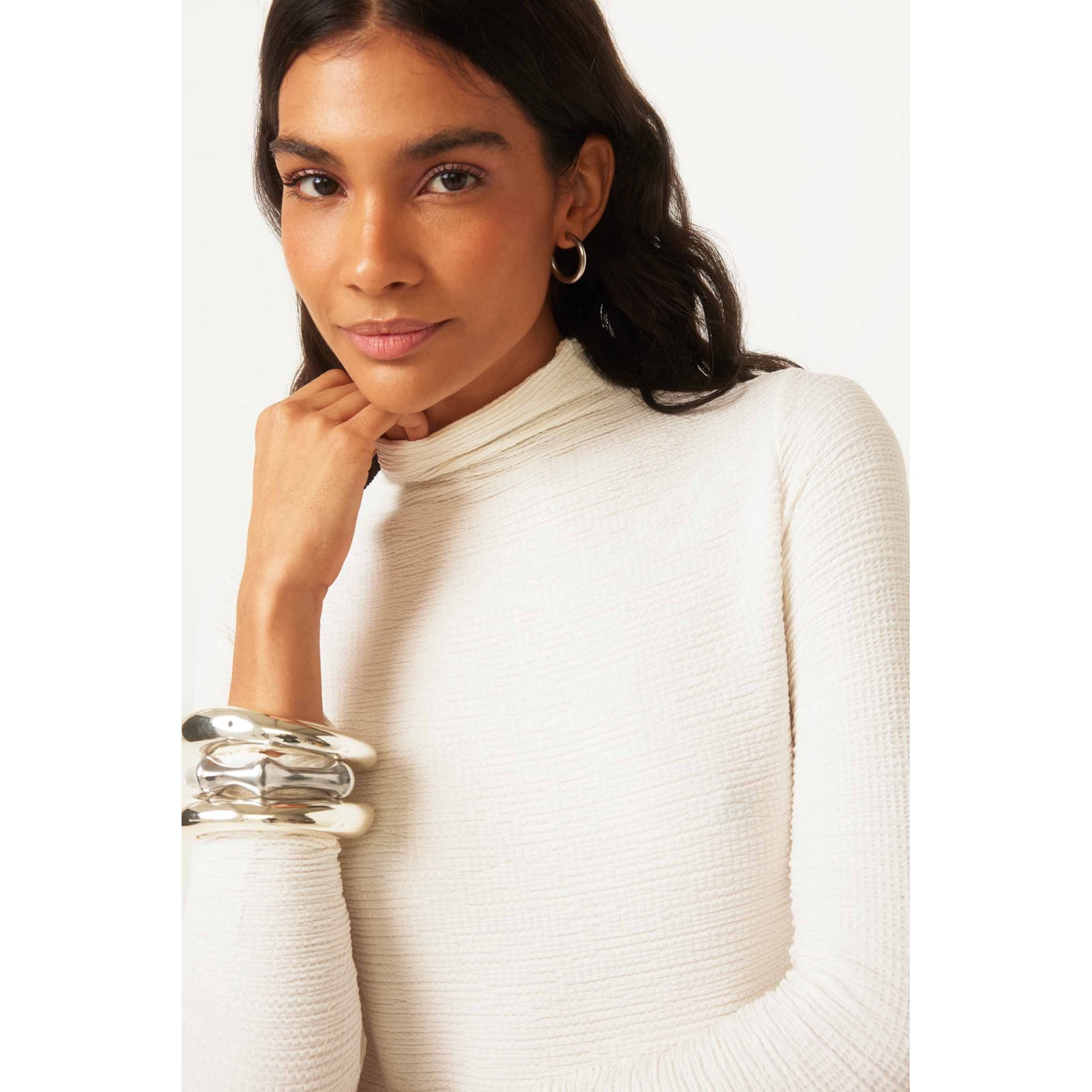 Blusa Yogini Ana Ruga Gola Justa Anna Off White