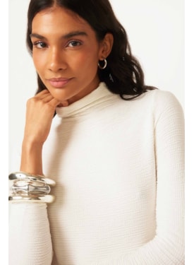 Blusa Yogini Ana Ruga Gola Justa Anna Off White