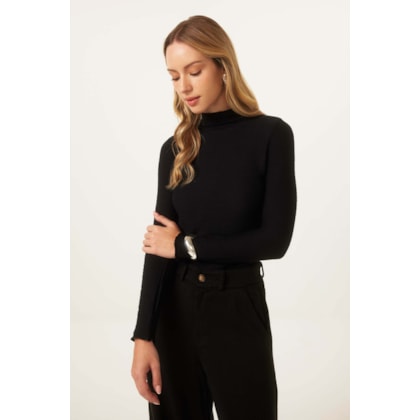 Blusa Yogini Ana Ruga Gola Justa Anna Preto