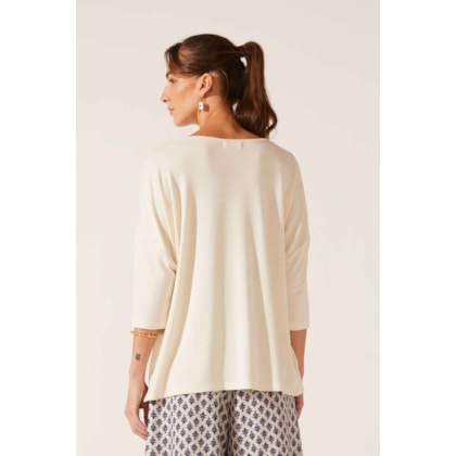Blusa Yogini Com Linho Hand Made Iza Off White