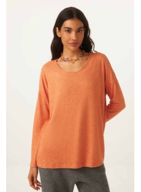 Blusa Yogini Flanelado Evase Jade Ferrugem