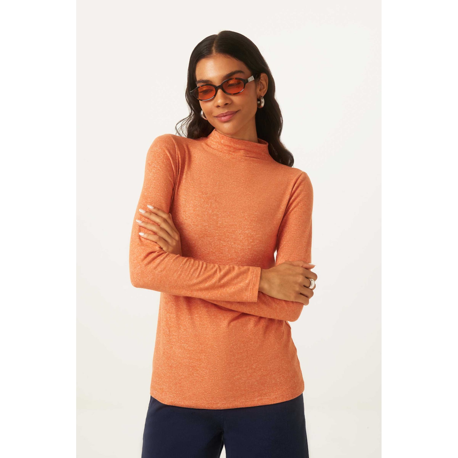 Blusa Yogini Flanelado Gola Justa Jade Ferrugem