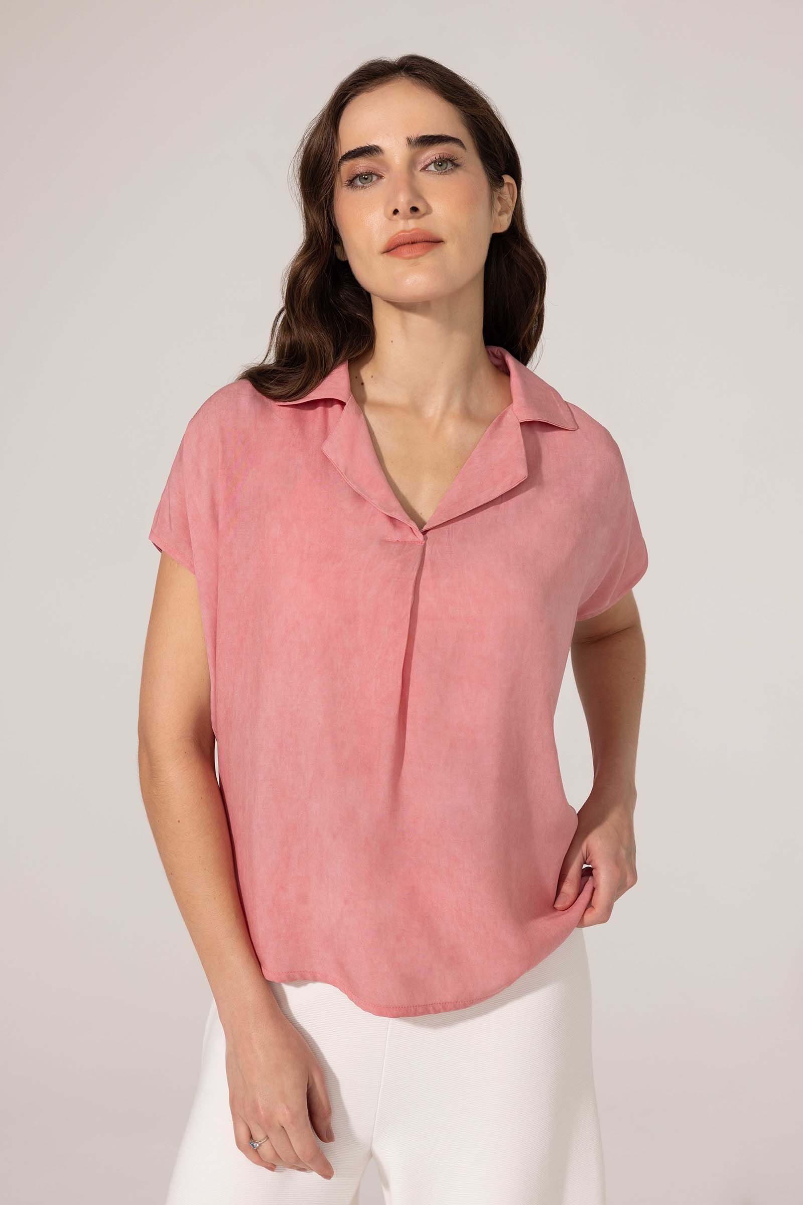 Blusa Yogini Gola Carine Rosa Escuro