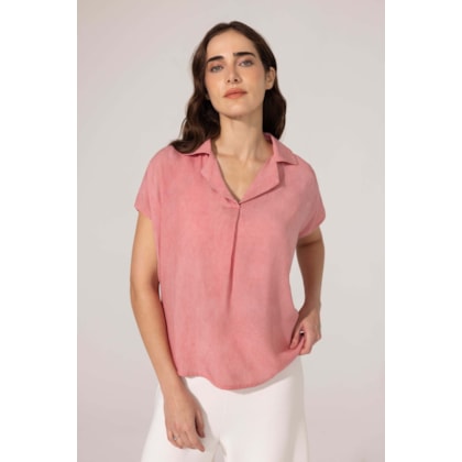 Blusa Yogini Gola Carine Rosa Escuro