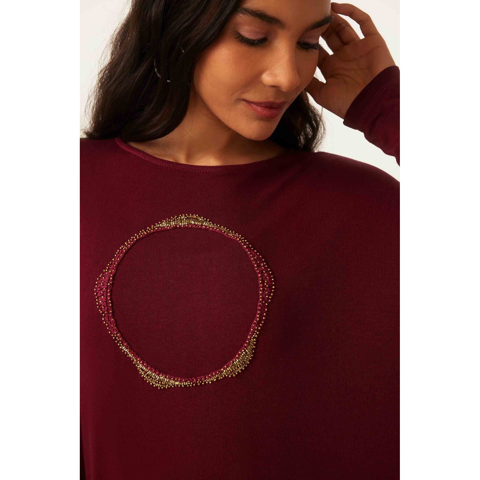 Blusa Yogini Handmade Sil Vinho
