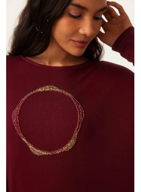Blusa Yogini Handmade Sil Vinho