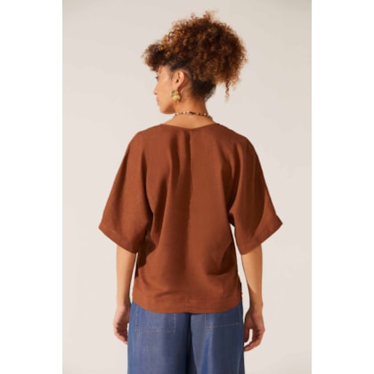 Blusa Yogini Linho Dye Francis Camelo