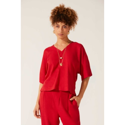 Blusa Yogini Linho Dye Francis Vermelho