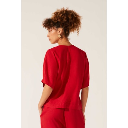 Blusa Yogini Linho Dye Francis Vermelho