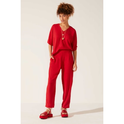 Blusa Yogini Linho Dye Francis Vermelho
