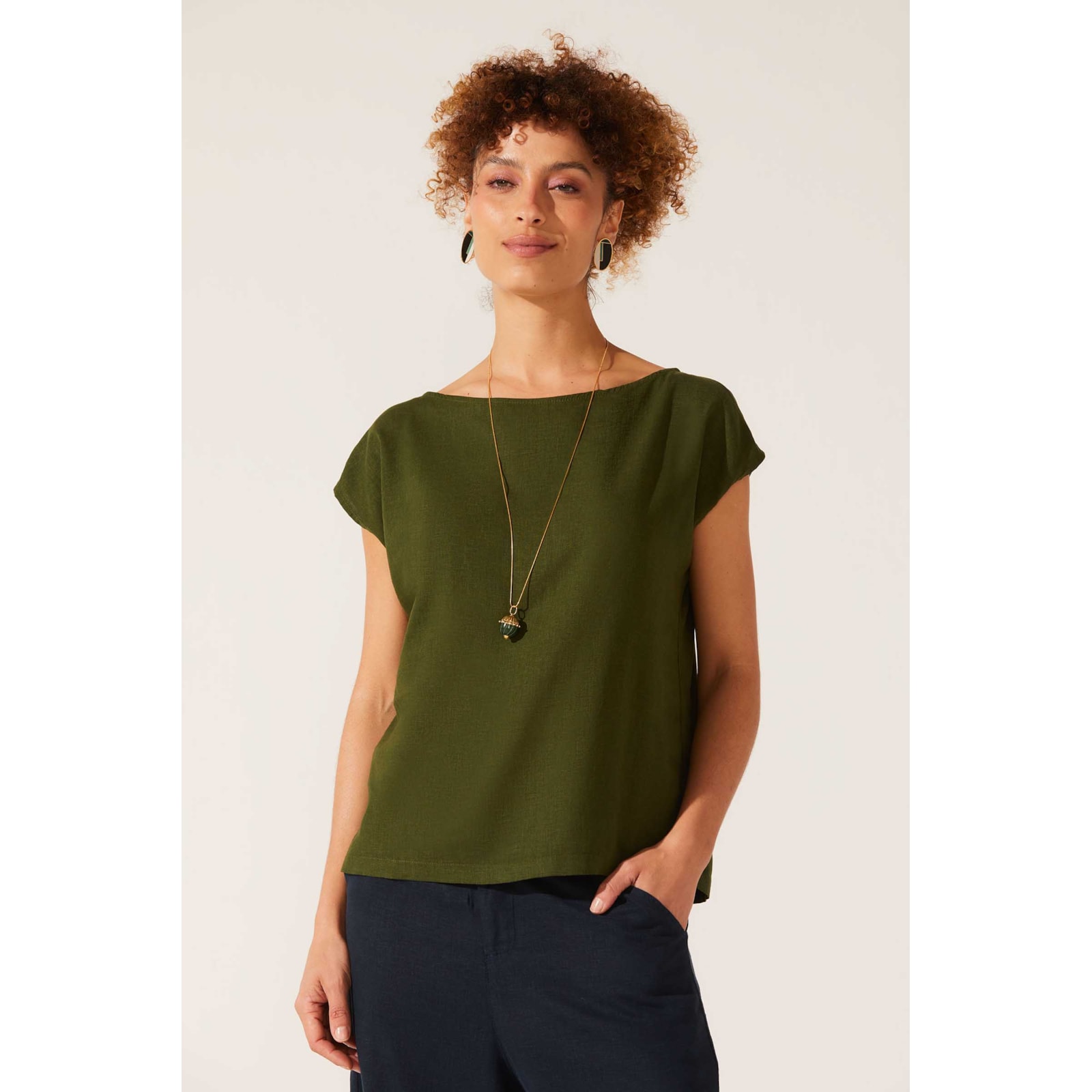 Blusa Yogini Linho Dye Hebe Verde