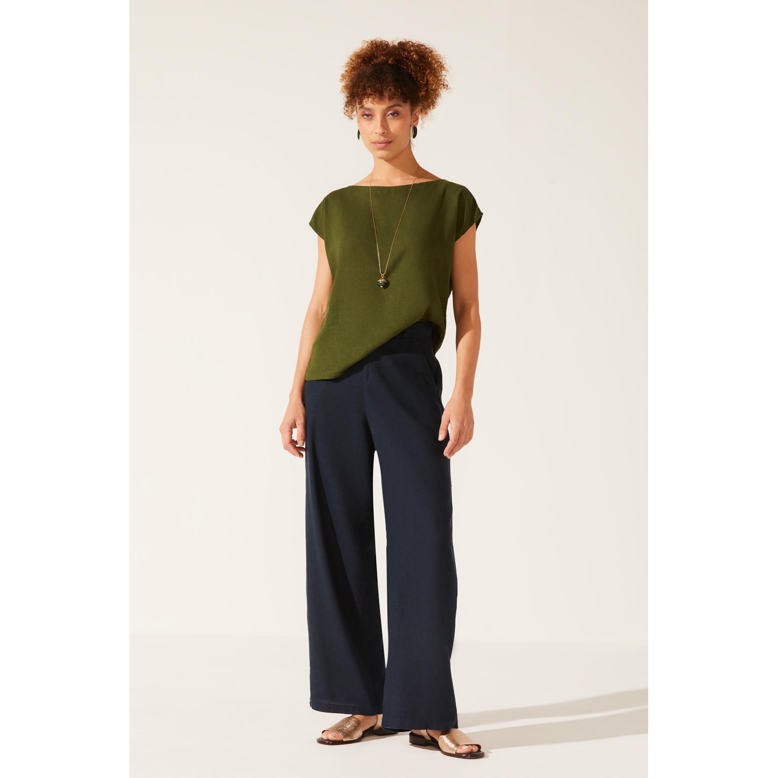 Blusa Yogini Linho Dye Hebe Verde