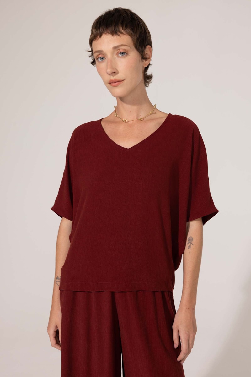 Blusa Yogini Liocel Dalva Bordo