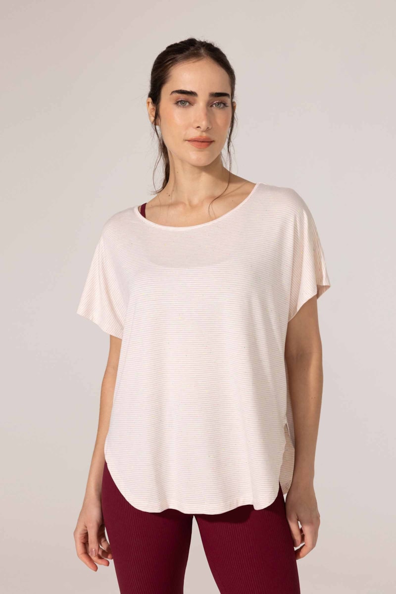 Blusa Yogini Listrada Long Valeria Listrado Rose