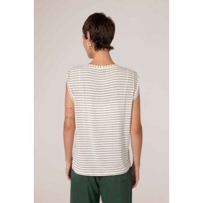 Blusa Yogini Mc Listrado Lourdes Verde Escuro
