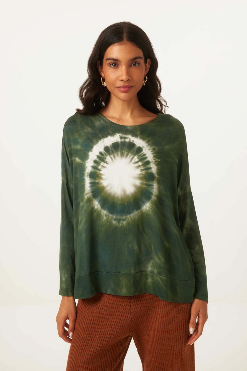 Blusa Yogini Modal Tie Dye Andreia Militar