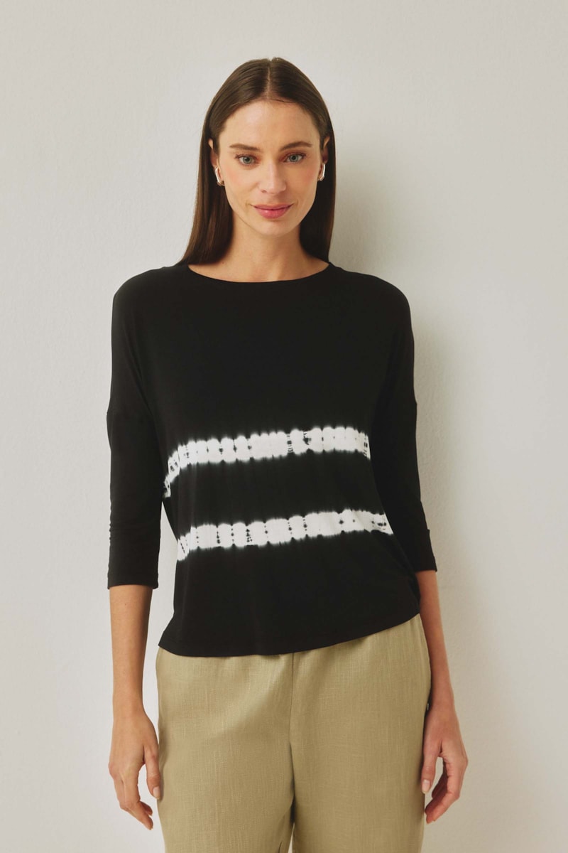 Blusa Yogini Modal Tie Dye Naomi Preto