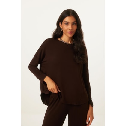 Blusa Yogini Moletom Bambu Ceci (46) Marrom