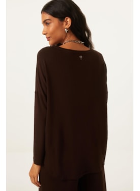 Blusa Yogini Moletom Bambu Ceci (46) Marrom