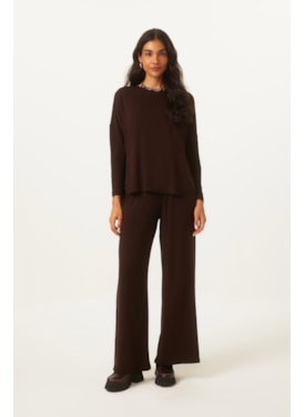Blusa Yogini Moletom Bambu Ceci (46) Marrom