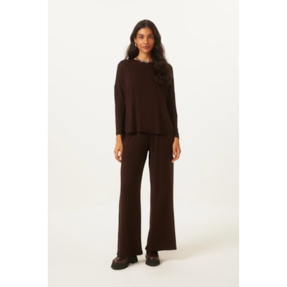 Blusa Yogini Moletom Bambu Ceci (46) Marrom