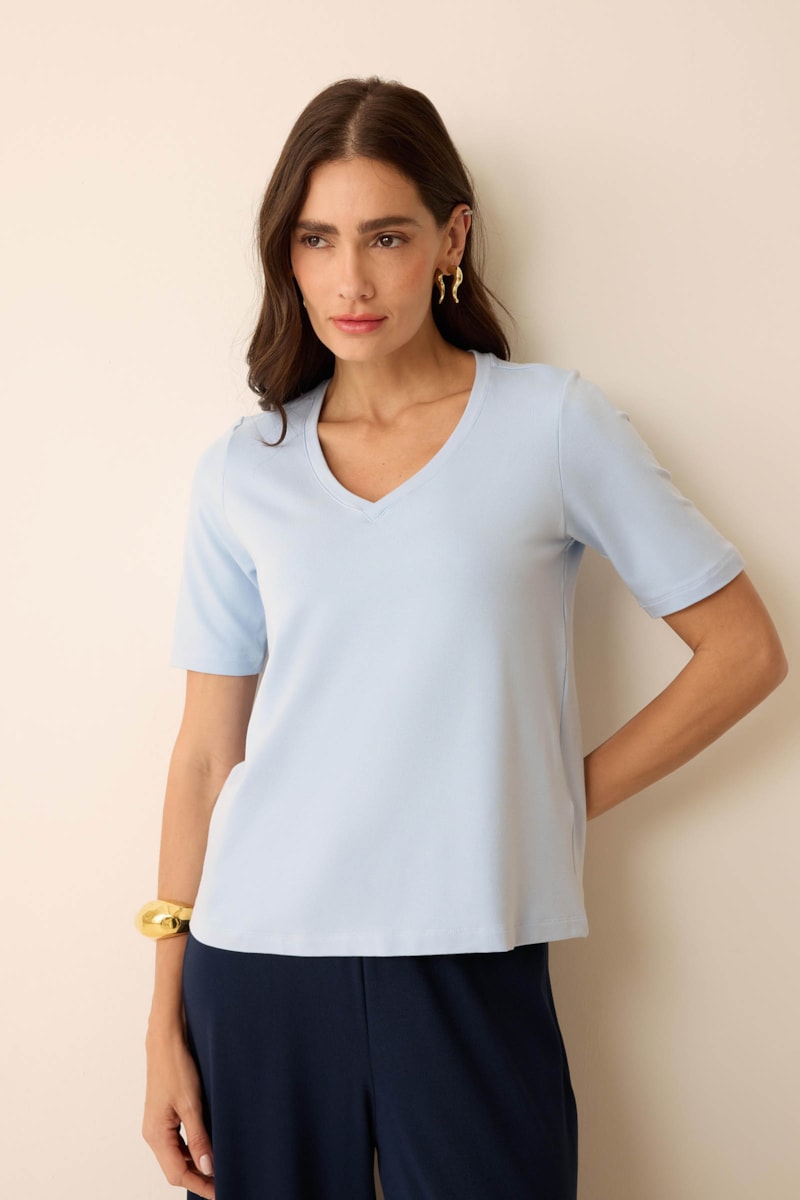 Blusa Yogini Moletom Bambu Dec v (47) Azul Claro