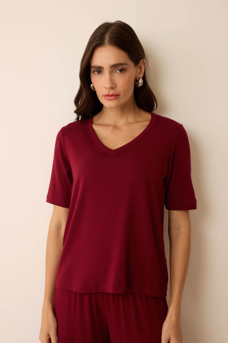 Blusa Yogini Moletom Bambu Dec v (47) Bordo