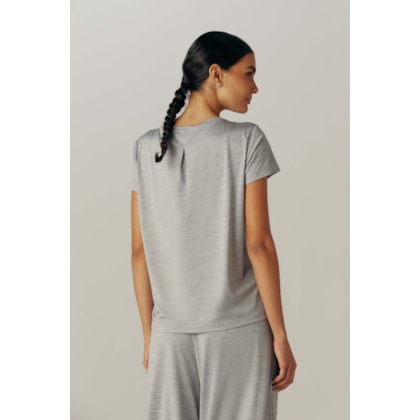 Blusa Yogini Prega Costa Alba Ii Cinza Claro