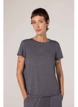 Blusa Yogini Prega Costa Alba Ii Cinza Escuro