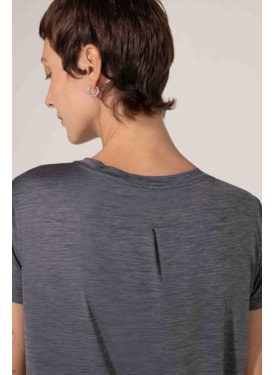 Blusa Yogini Prega Costa Alba Ii Cinza Escuro