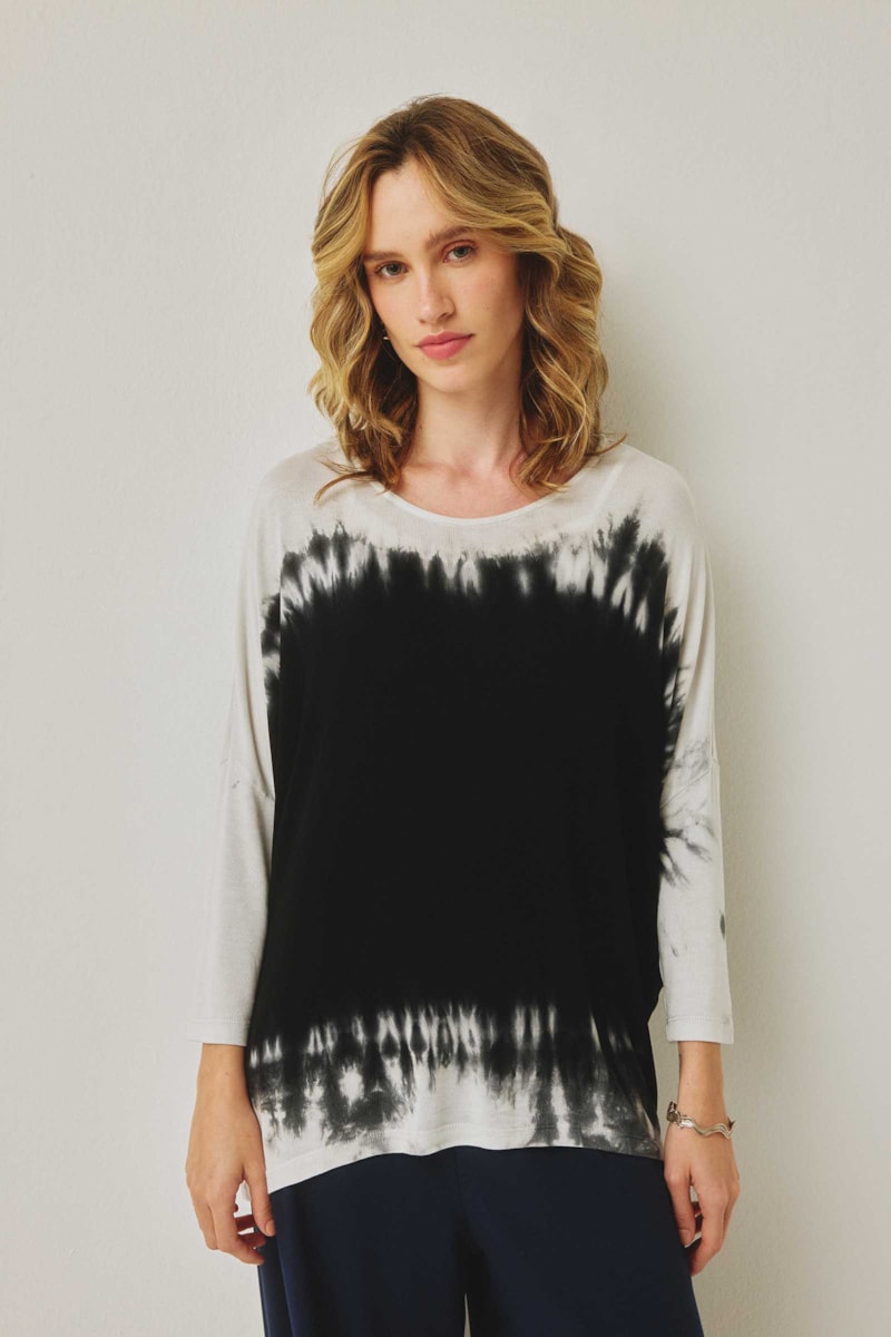 Blusa Yogini Tie Dye Carly Preto