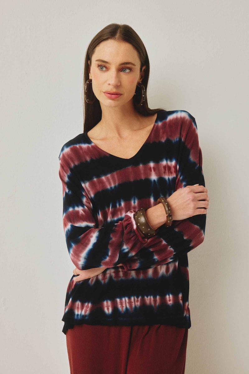 Blusa Yogini Tie Dye v Inaya Marinho/Chocolate