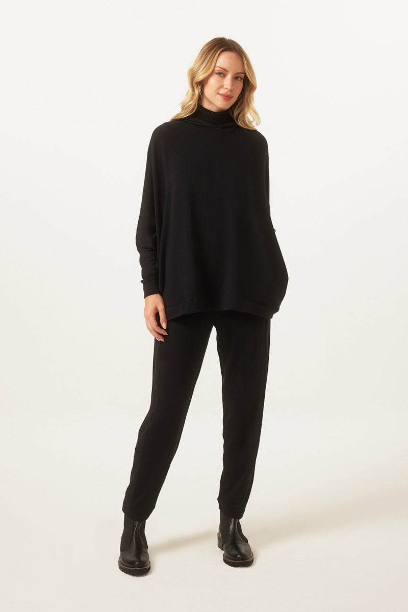 Calça Cenoura Preta Algodão Thermo Preto
