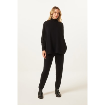 Calça Cenoura Preta Algodão Thermo Preto
