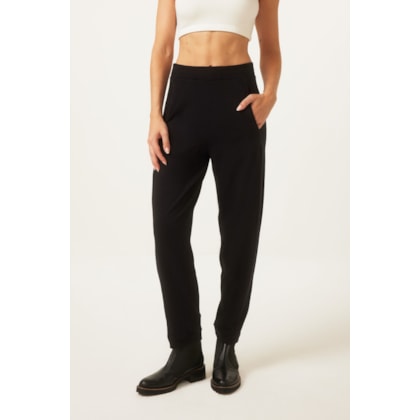 Calça Cenoura Preta Algodão Thermo Preto