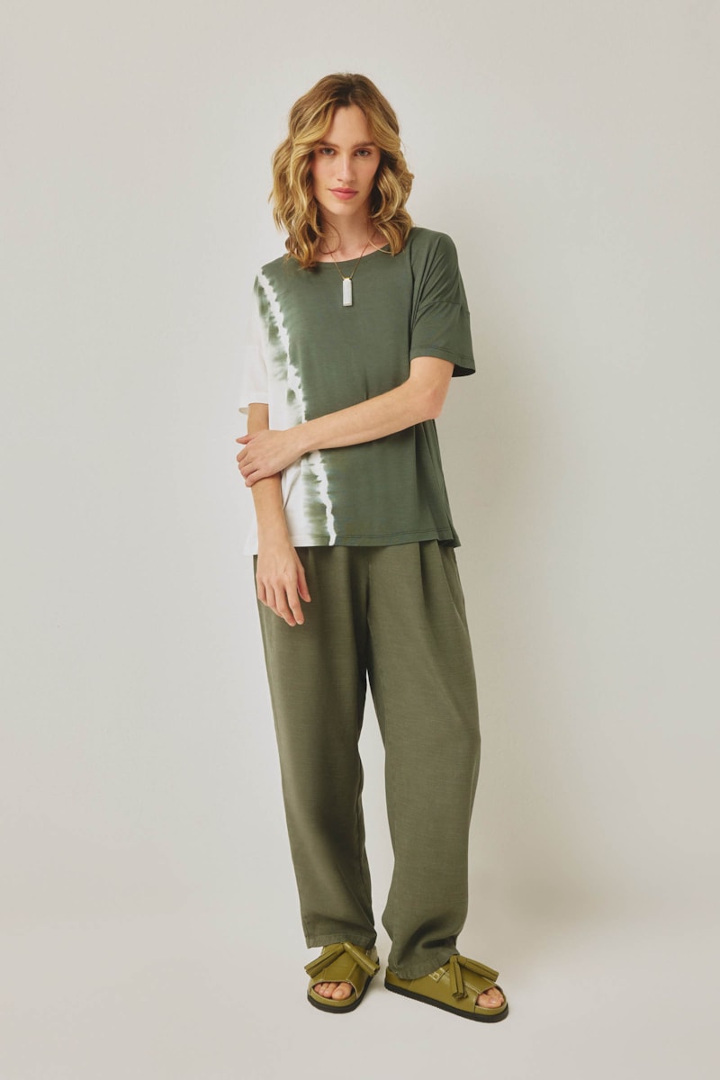 Calça Cenoura Verde Lótus Liocel Norah 