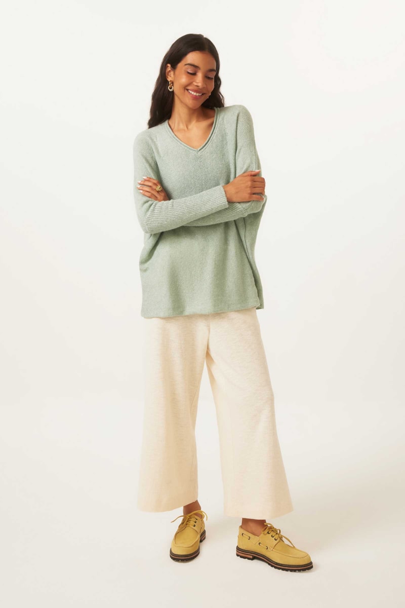 Calça Pantacourt Creme Agodão Tulipa 