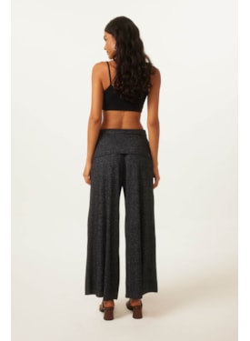Calca Yog Flanelado Pantalona Vira Jade Preto