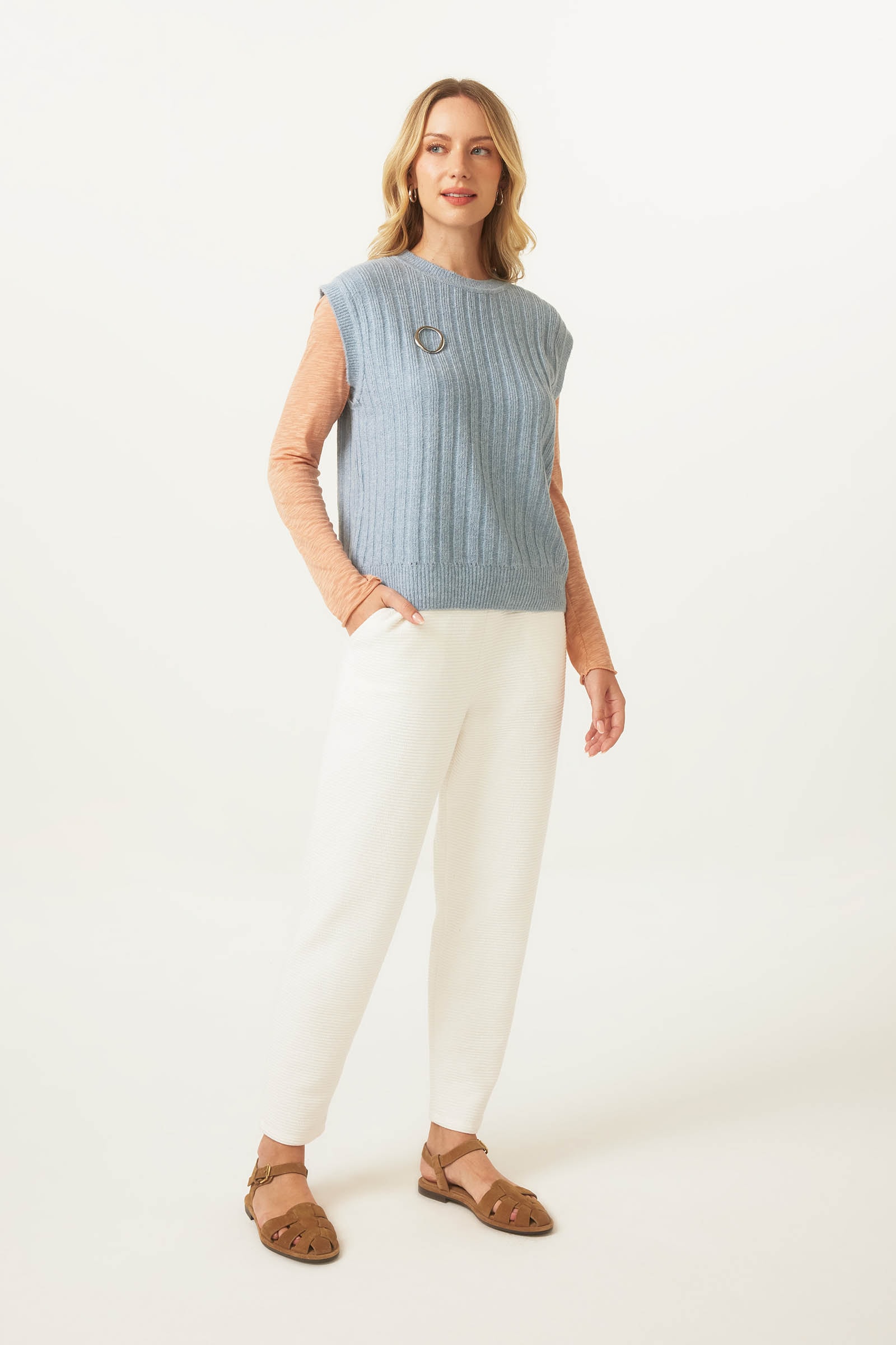 Calca Yogini Algodao Cenoura Gappy Off White